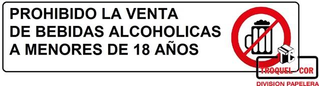 Cartel Adhesivo 6x16 Prohibido La Venta De Bebidas Alcoholicas