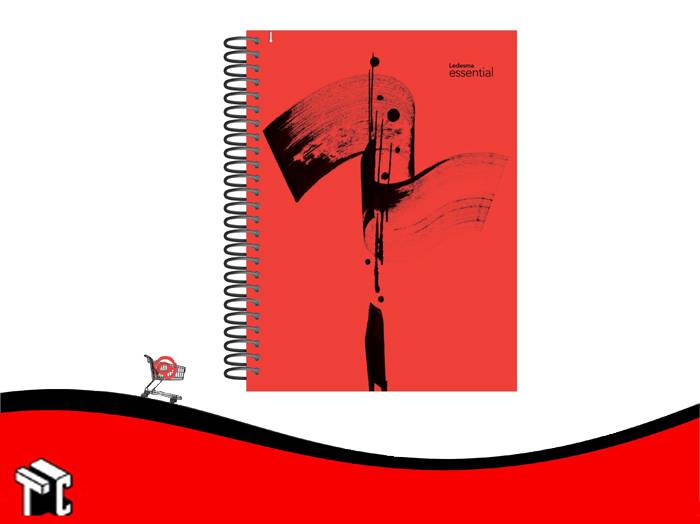 Cuaderno Con Espiral 16x21 Ledesma Essential 120h Ray Rojo