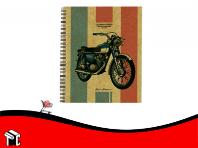 Cuaderno Espiral 16x21 Tapa Dura Moto Retro X96 Hj C