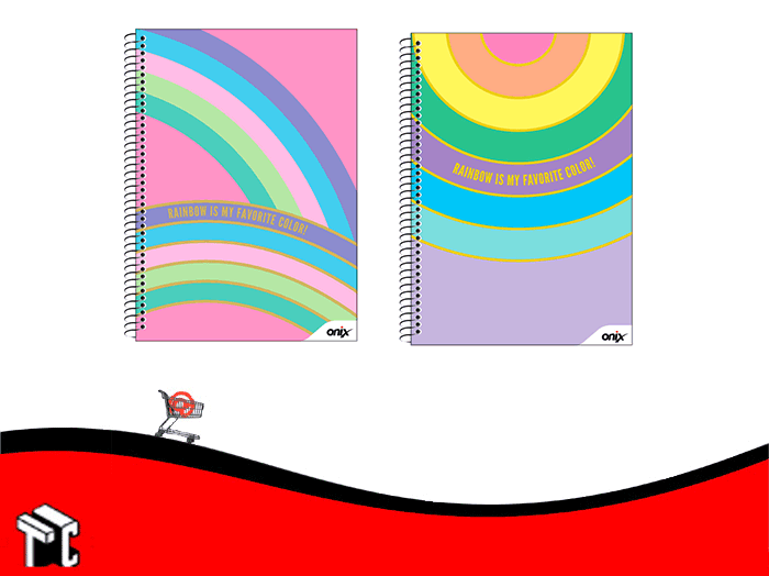 Cuaderno Con Espiral 22x29 Tapa Flexible Rainbow 80h Ray.