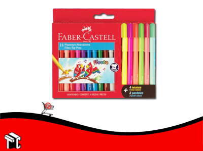 Marcador Escolar Faber Castell X 12 Ud + 4 Neon + 2 Pastel 