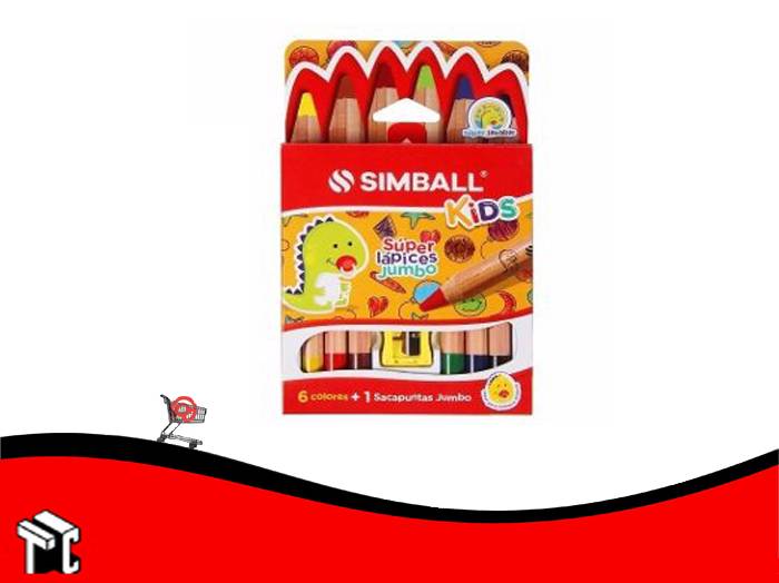 Lapiz De Color Simball Kids X 6 Unidades + Sacapuntas