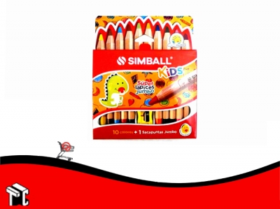 Lapiz De Color Simball Kids X 10 Unidades + Sacapuntas