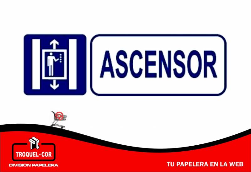 Cartel Adhesivo Ascensor 12 X 17 Cm