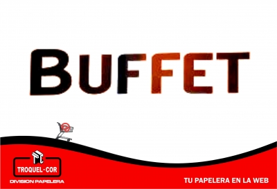 Cartel Adhesivo Buffet 12 X 17 Cm