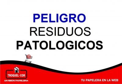 Cartel Adhesivo Peligro Residuos Patologicos 12 X 17 Cm