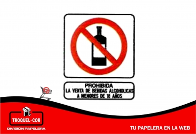 Cartel Adhesivo Prohibida La Venta De Bebidas 12 X 17 Cm