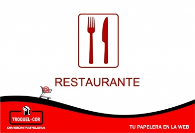Cartel Adhesivo Restaurante 12 X 17 Cm