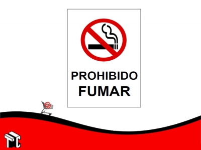 Cartel Adhesivo 21x23 Prohibido Fumar