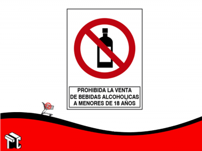 Cartel De Alto Impacto 15x23 Prohibida La Venta De Bebidas Alcoholicas