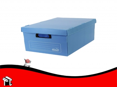 Caja Archivo De Plástico Corrugado Con Tapa 800 Azul