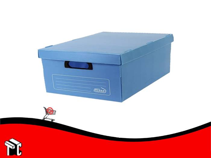 Caja Archivo De Plstico Corrugado Con Tapa 800 Azul