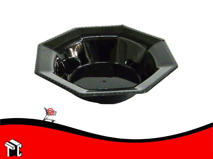 Bowl Plastico Octogonal 15 Cm Negro X10 Ud