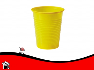 Vaso Plástico 180  Cm3 Amarillo × 100 Unidades