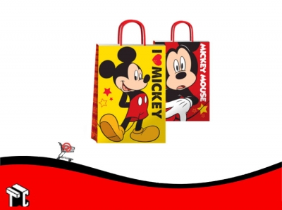 Bolsa De Papel Mickey Mouse 14 X 08 X 20