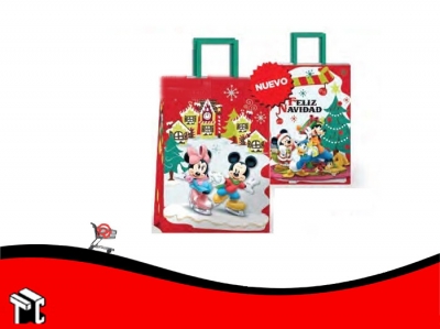 Bolsa De Papel Navidad Mickey 14 X 08 X 20 Cm